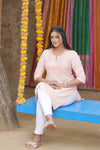 Straight Kurta with Mirror Embroidery