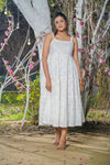 Bombay Paisley White Printed Tiered Boho Dress