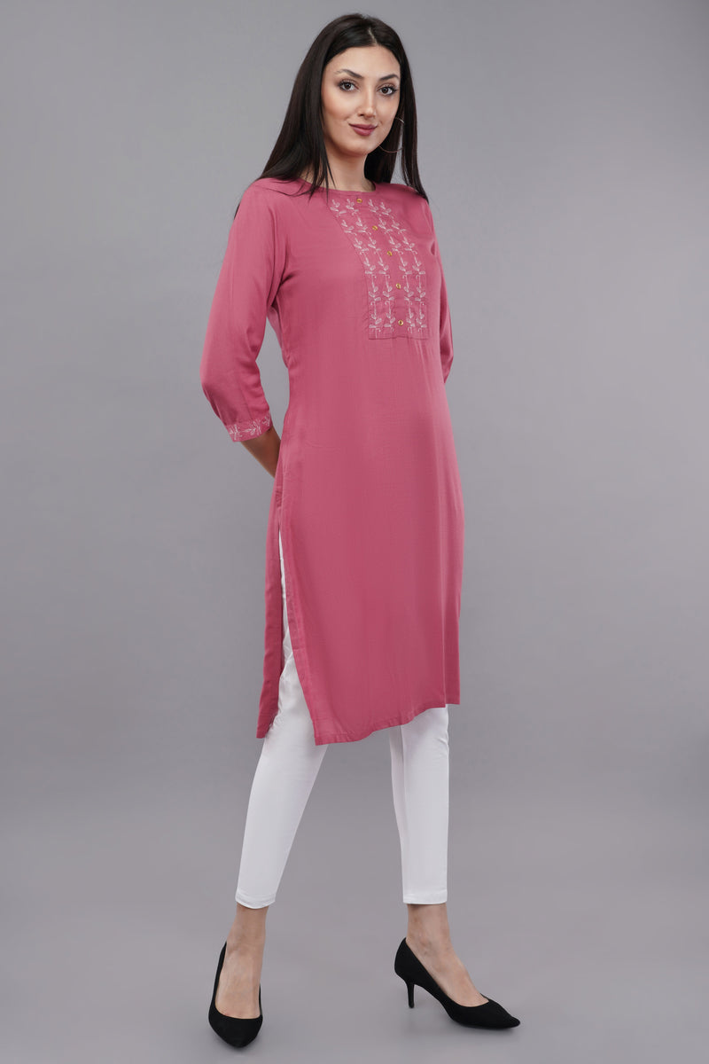 Embroidered Straight Kurta