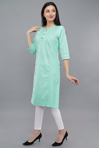 Polka-Dot Print Straight Kurta with Tie-Up Neck