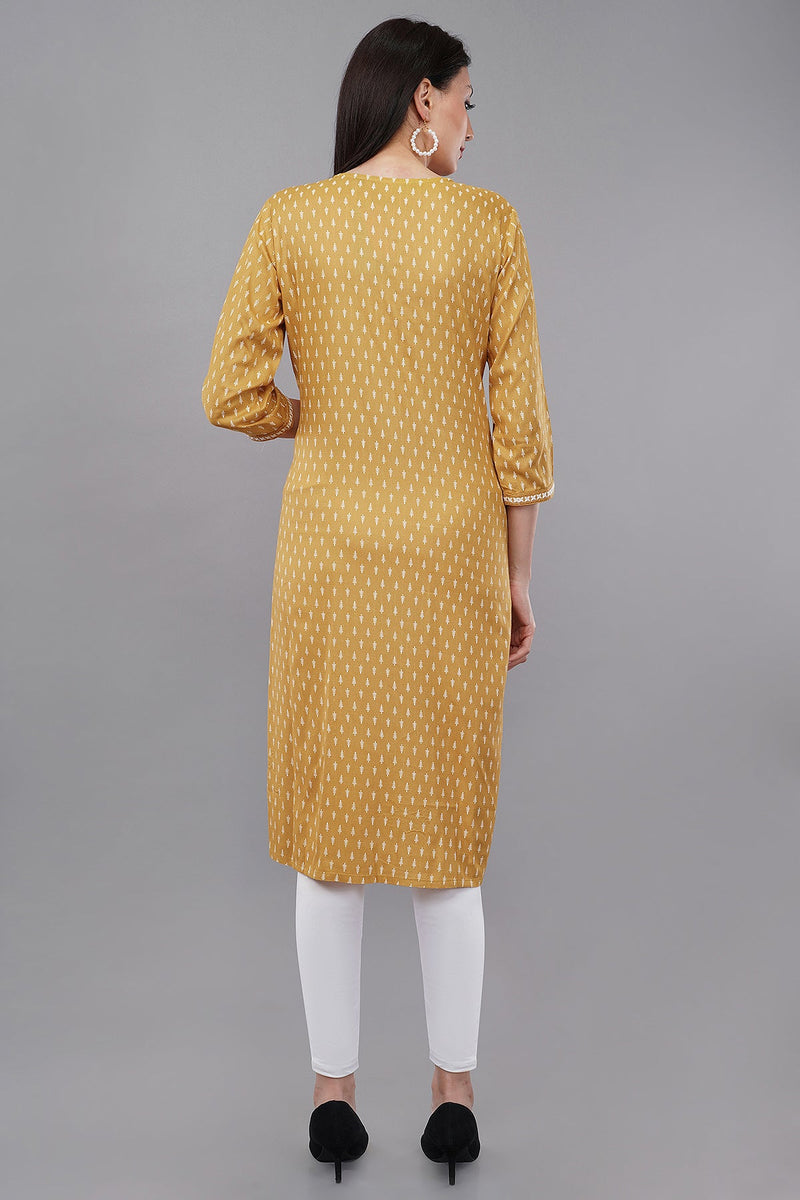 Leaf Print Straight Kurta