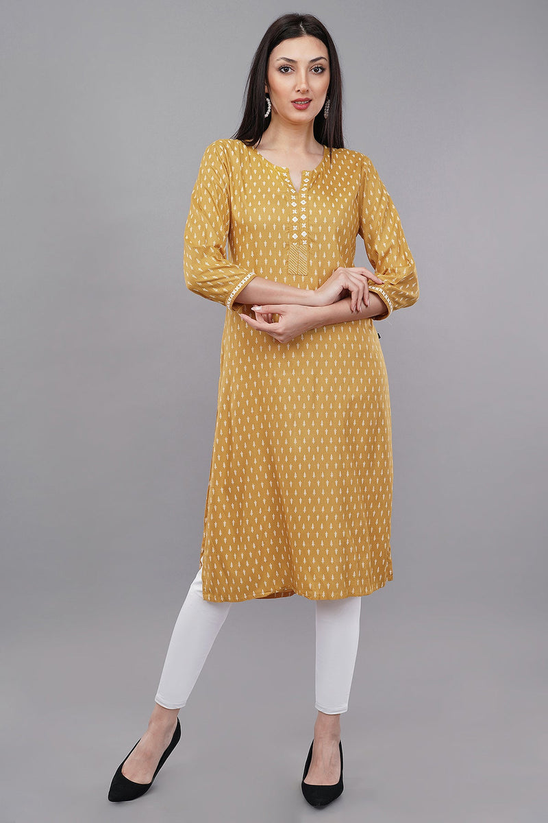 Leaf Print Straight Kurta