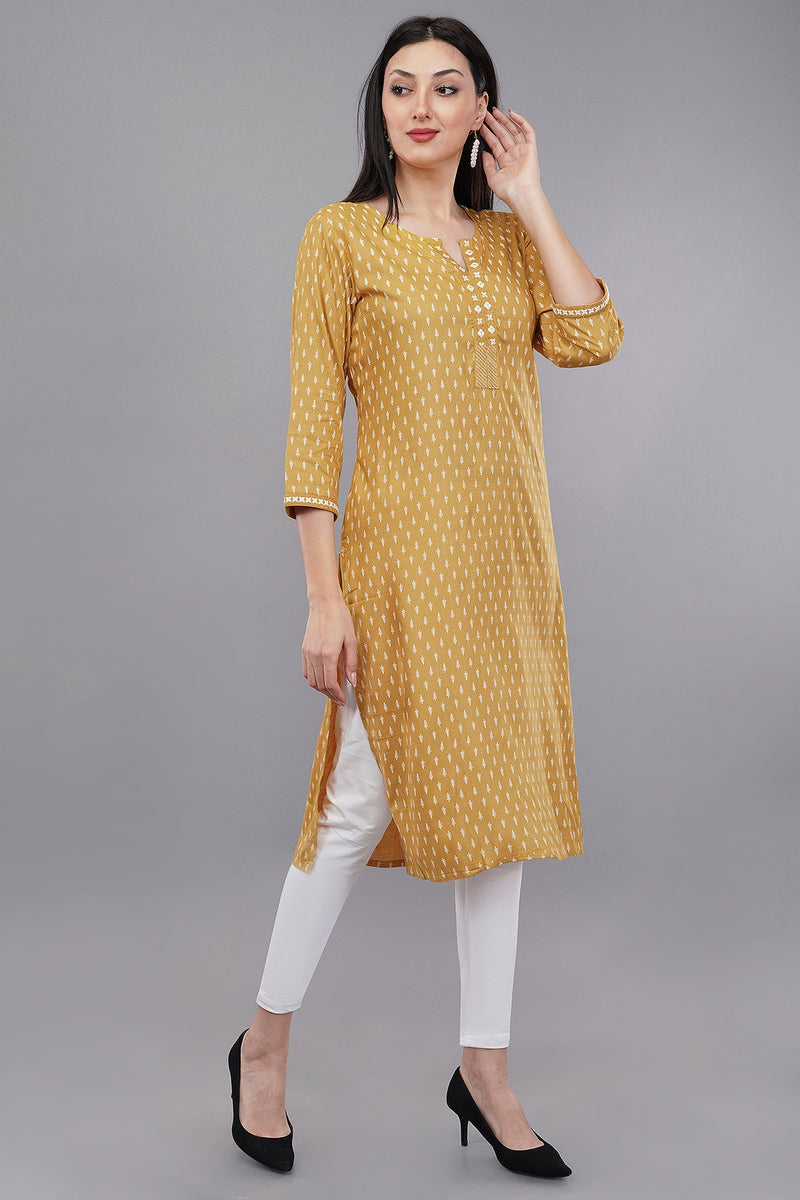 Leaf Print Straight Kurta