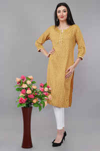 Leaf Print Straight Kurta