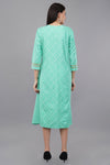 Women's Light Blue Cotton Embroidered Kurta