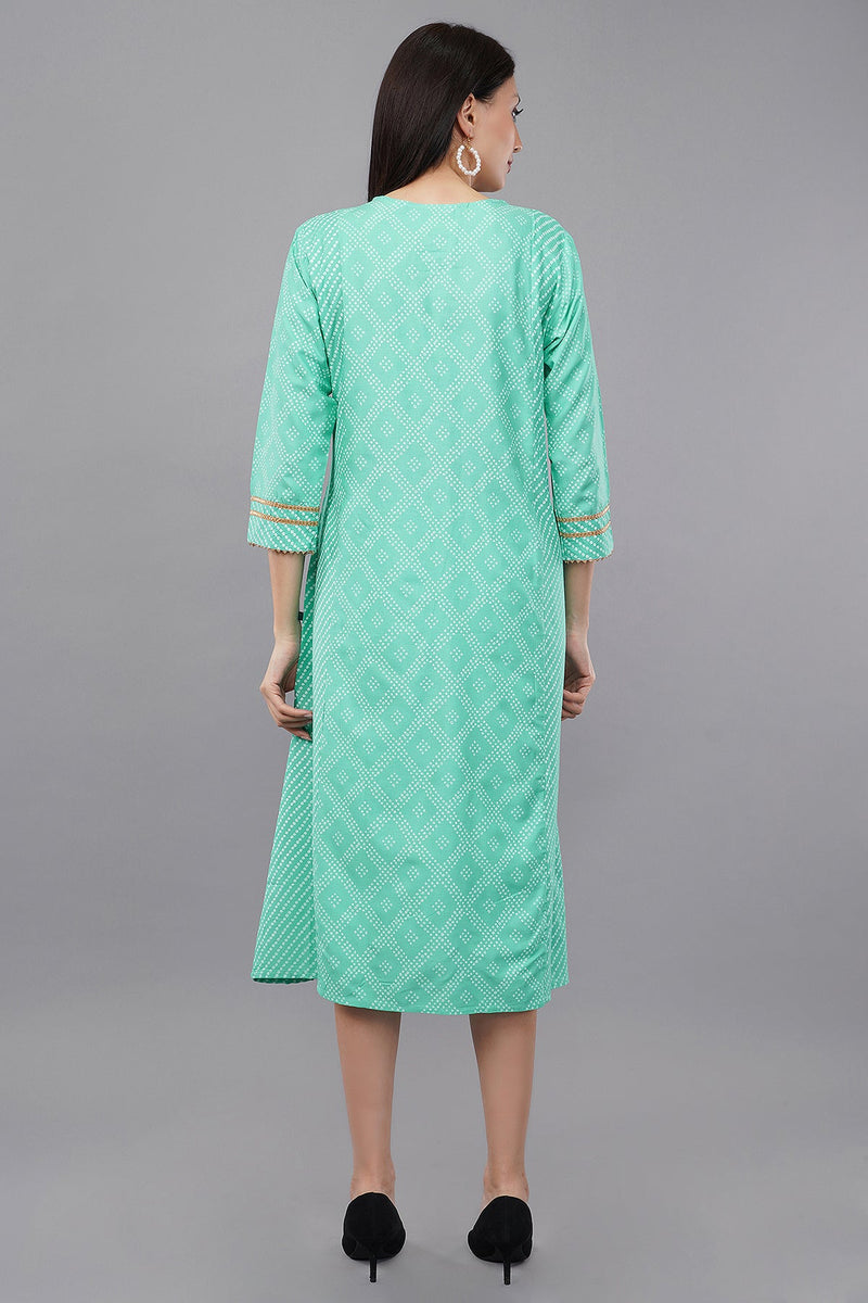 Women's Light Blue Cotton Embroidered Kurta