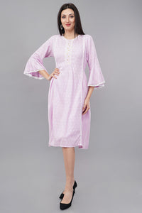 Womens's Lilac Embroidered Dress