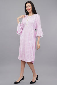 Womens's Lilac Embroidered Dress