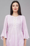 Womens's Lilac Embroidered Dress