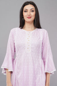 Womens's Lilac Embroidered Dress