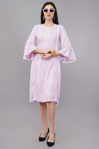 Womens's Lilac Embroidered Dress