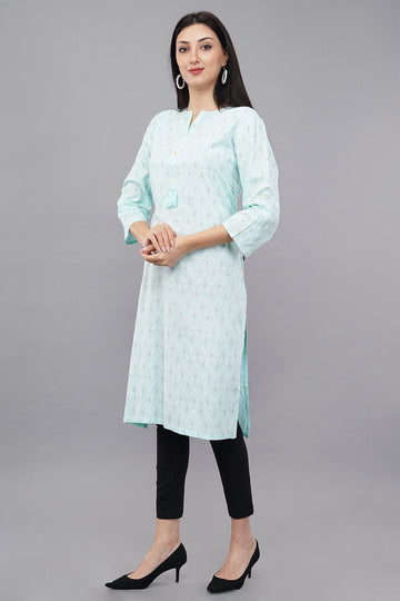 Ikat Print Straight Kurta