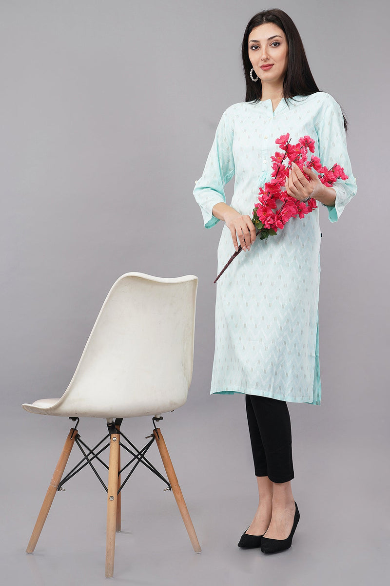 Ikat Print Straight Kurta