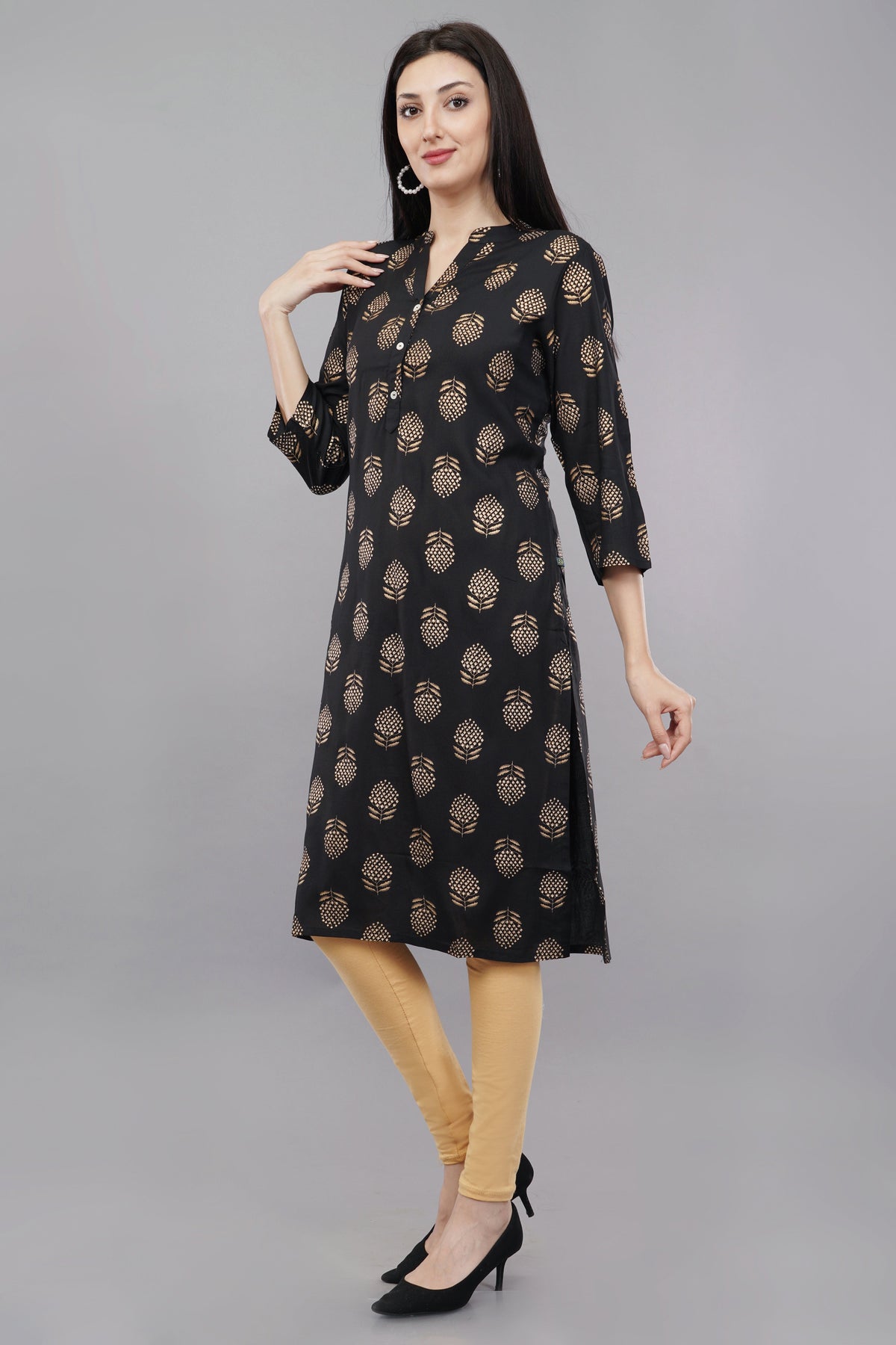 Floral Butta Print Straight Kurta