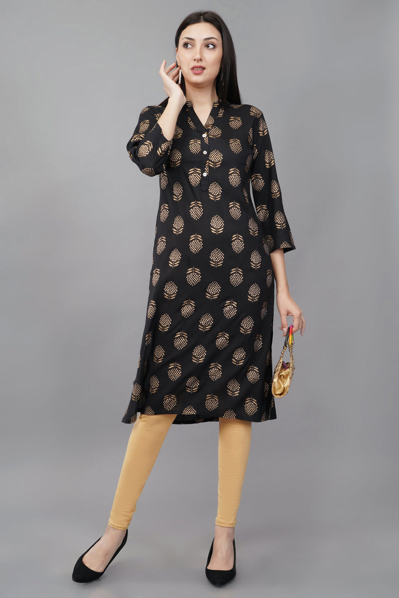 Floral Butta Print Straight Kurta