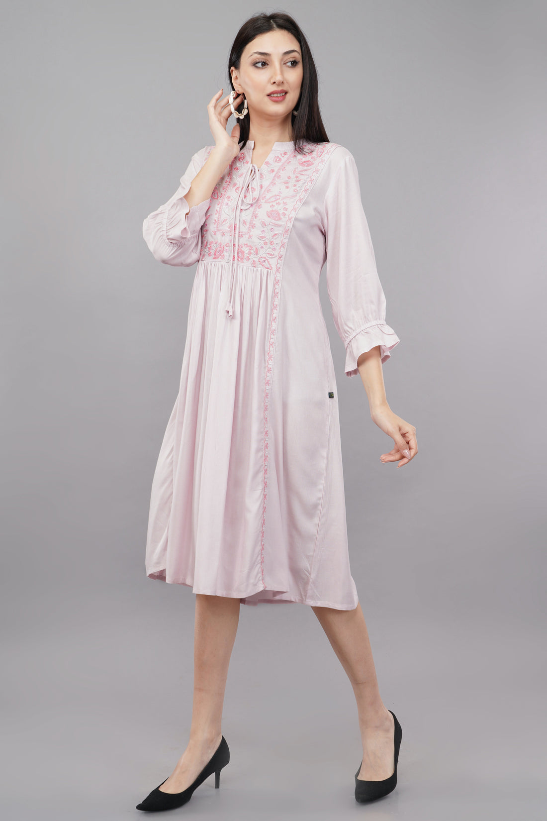 Women Pink Embroidered Kurta