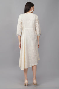 WHITE Viscose Embroidered Kurta