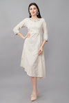 WHITE Viscose Embroidered Kurta