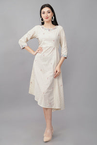 WHITE Viscose Embroidered Kurta