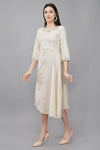 WHITE Viscose Embroidered Kurta