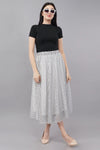 Wardrobe Printed Off White Pleated Skirt