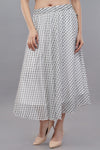 Wardrobe Printed Off White Pleated Skirt