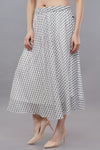 Wardrobe Printed Off White Pleated Skirt