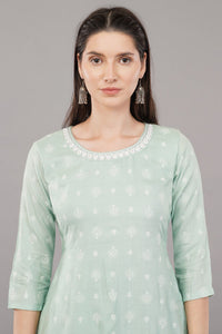 Floral Print Layered A-Line Kurta