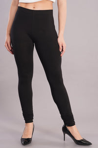 Shruthi Stretch Churidar Leggings || BLACK