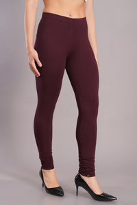 Shruthi Stretch Churidar Leggings || WINE