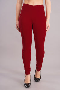 Shruthi Stretch Churidar Leggings || DEEP RED