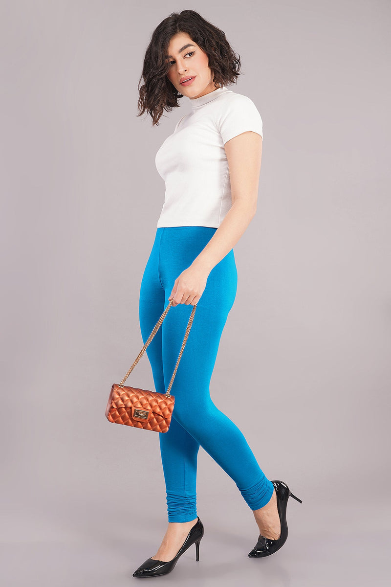 Shruthi Stretch Churidar Leggings || T BLUE