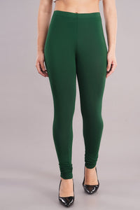 Shruthi Stretch Churidar Leggings || BOTTLE GREEN