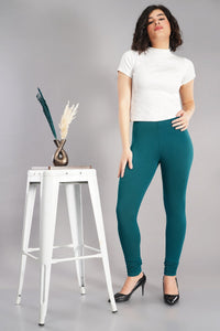 Shruthi Stretch Churidar Leggings || PEACOCK GREEN