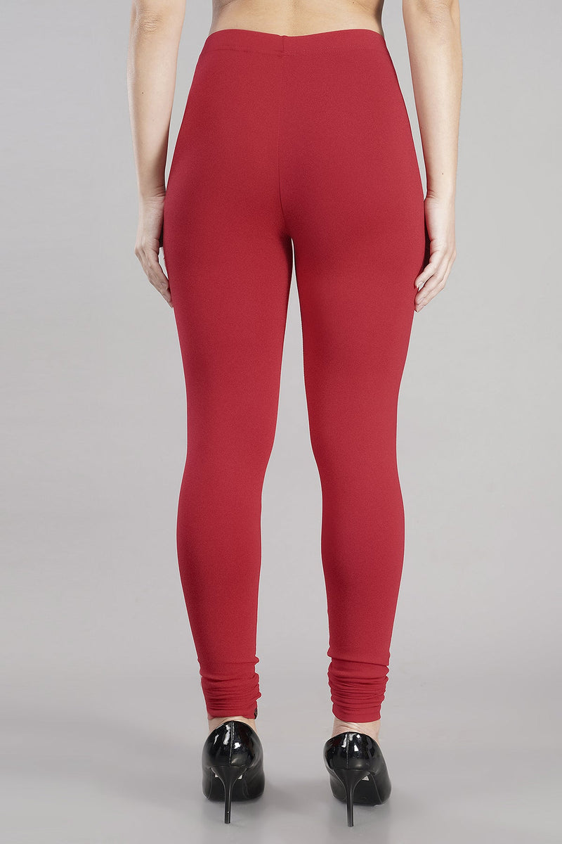 Shruthi Stretch Churidar Leggings || RED