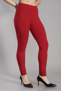 Shruthi Stretch Churidar Leggings || RED