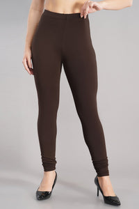 Shruthi Stretch Churidar Leggings || COFFEE BROWN