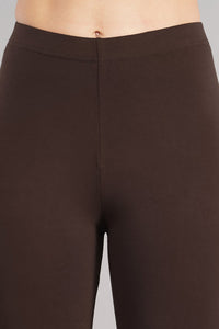 Shruthi Stretch Churidar Leggings || COFFEE BROWN