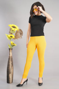 Shruthi Stretch Churidar Leggings || LIME YELLOW