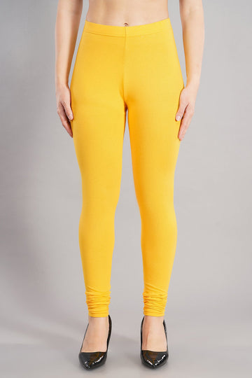 Shruthi Stretch Churidar Leggings || LIME YELLOW