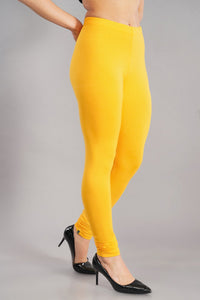 Shruthi Stretch Churidar Leggings || LIME YELLOW