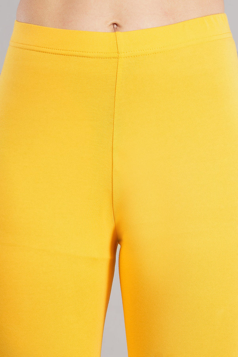 Shruthi Stretch Churidar Leggings || LIME YELLOW