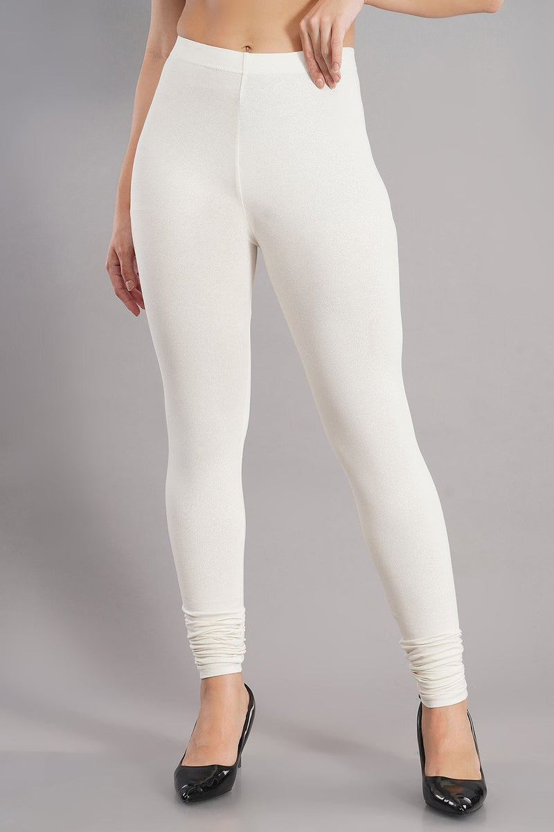 Shruthi Stretch Churidar Leggings || OFF WHITE