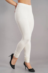 Shruthi Stretch Churidar Leggings || OFF WHITE