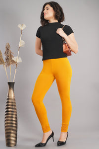 Shruthi Stretch Churidar Leggings || MUSTED YELLOW