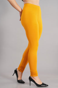 Shruthi Stretch Churidar Leggings || MUSTED YELLOW