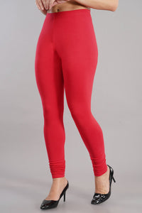 Shruthi Stretch Churidar Leggings || CORAL