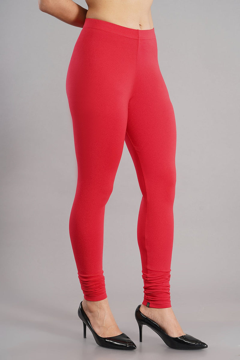 Shruthi Stretch Churidar Leggings || CORAL