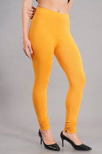 Shruthi Stretch Churidar Leggings || GOLDEN YELLOW