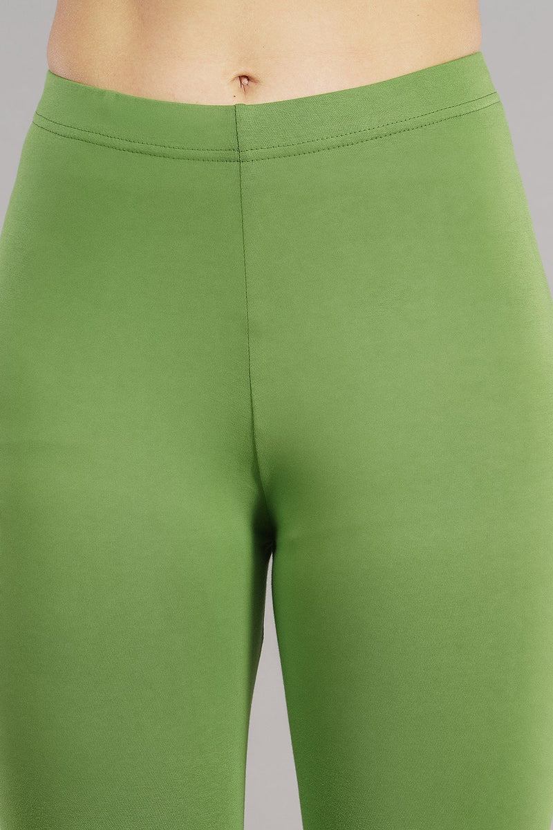 Shruthi Stretch Churidar Leggings || LIME GREEN